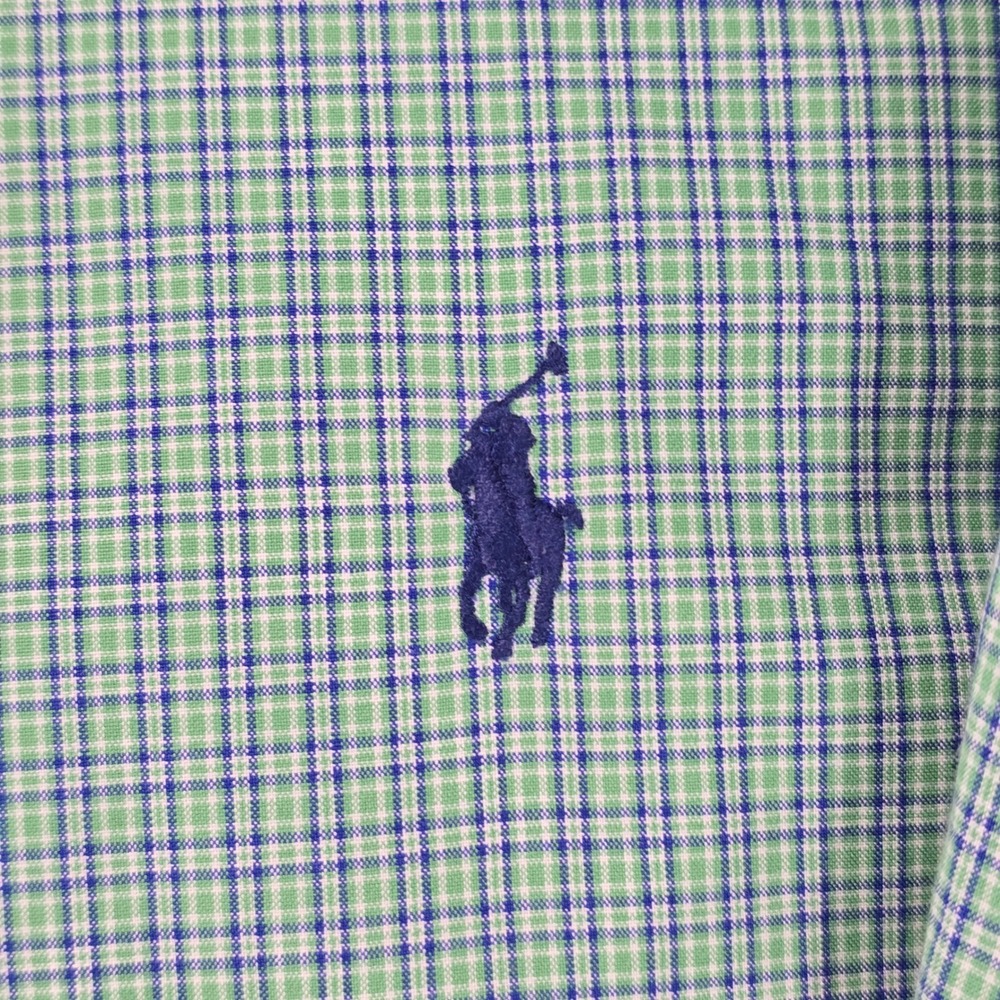 Ralph Lauren Mens XXL Classic Fit Green Blue Check Button Down Shirt Long Sleeve - Picture 3 of 7